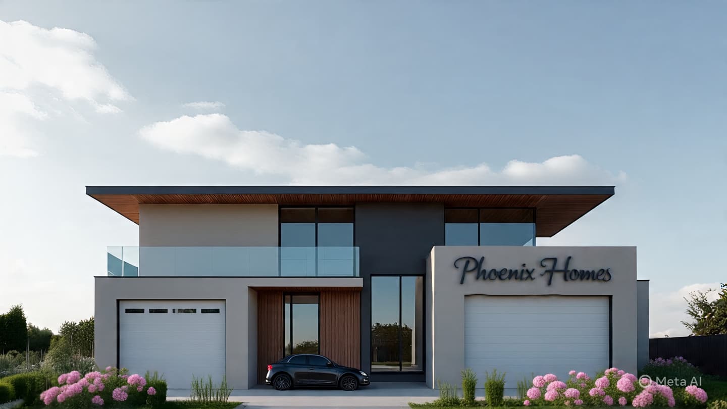 A beautiful modern home at dusk